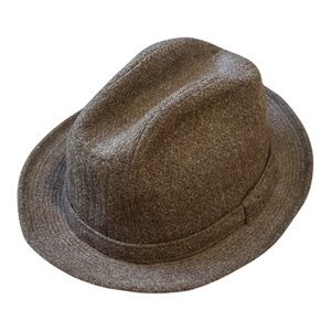 Stetson Kensington Brown Wool Blend Fedora Hat Size M 7-7 1/8